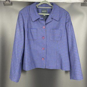 Bridgetown Collection 100% Wool Blue Plaid Jacket